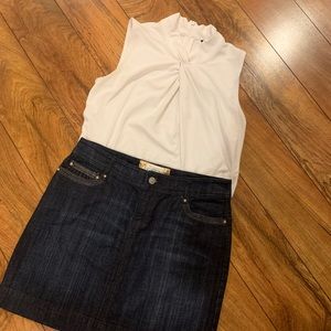 White House Black Market dark denim mini skirt